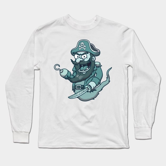 Pirate Ghost Long Sleeve T-Shirt by TheMaskedTooner